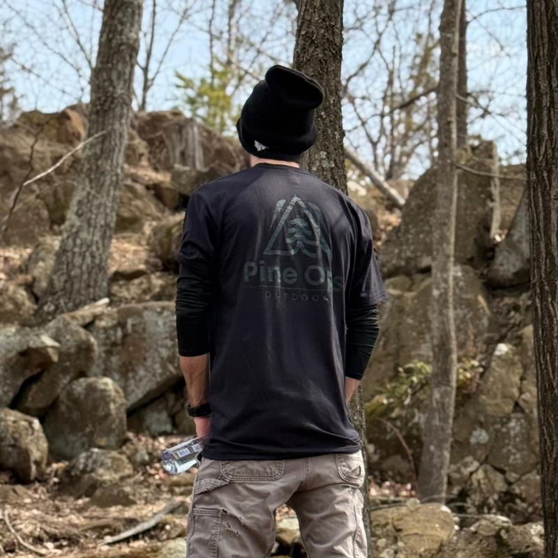 pine ops outdoors mountain leaf tshirt hiking apparel outdoor gear