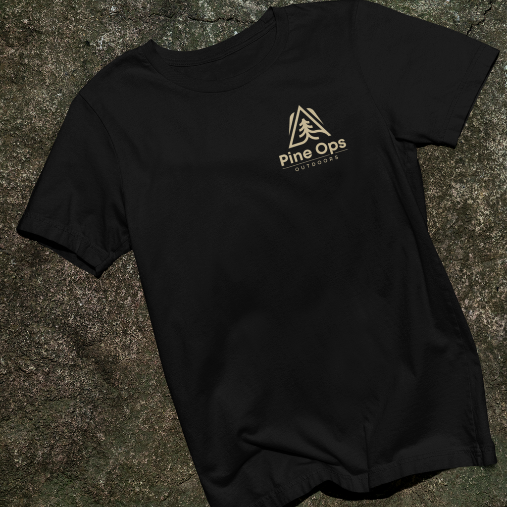 pine ops outdoors black t shirt apparel