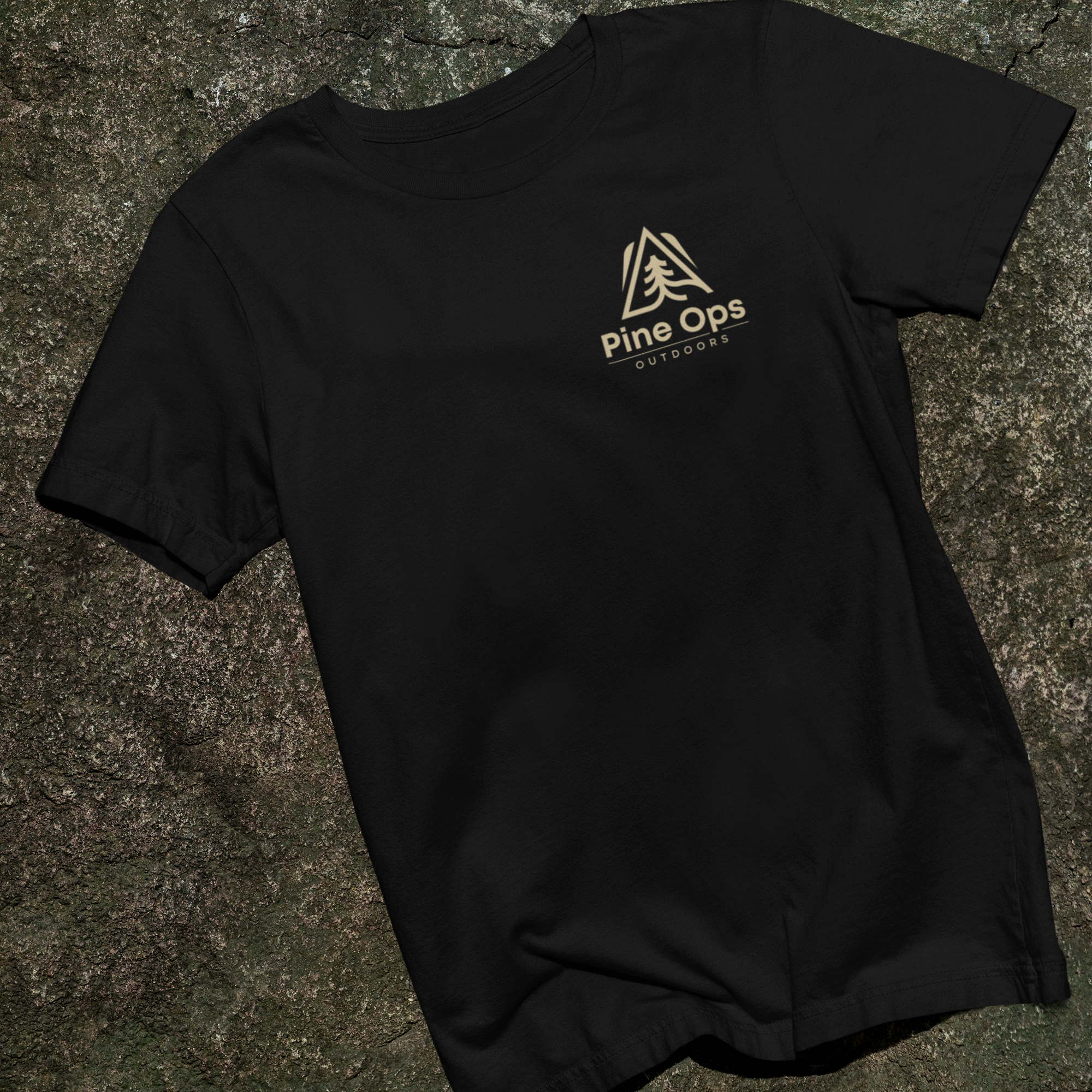 pine ops outdoors black t shirt apparel
